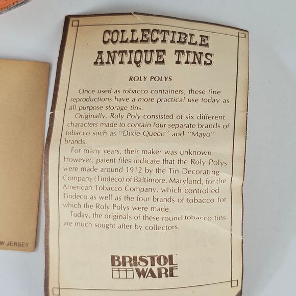 VTG Bristol Ware Santa Roly Poly tin container 6" x 7" - Picture 5 of 10